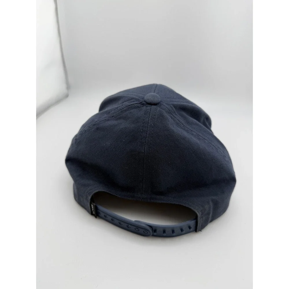 RVCA Balance of Opposites Snapback Hat Navy Blue Mid Fit Baseball Cap Logo Patch